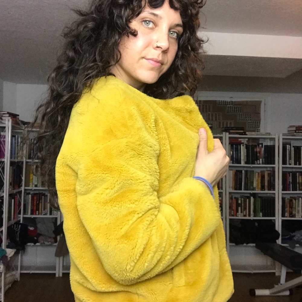 Cherry Faux Fur Tumeric Jacket - B6/DC